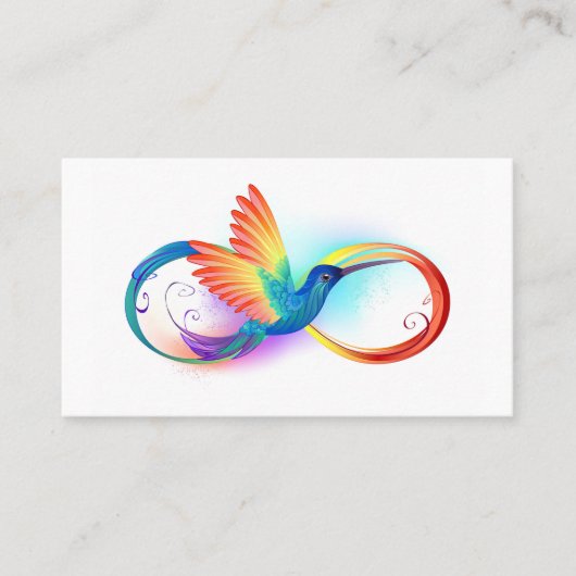Rainbow Hummingbird mit dem Symbol Unendlichkeit Terminkarte (Vorderseite)