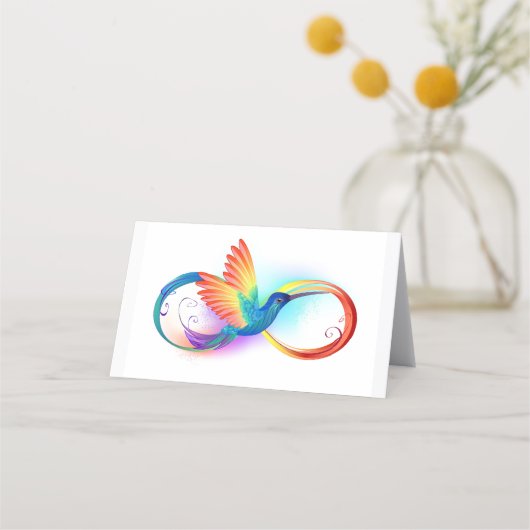 Rainbow Hummingbird mit dem Symbol Unendlichkeit Terminkarte (Rückseite)