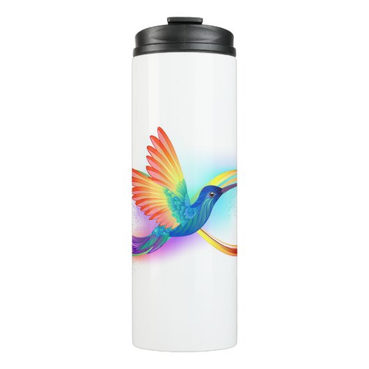 Rainbow Hummingbird mit dem Symbol Unendlichkeit Thermosbecher (Vorderseite)