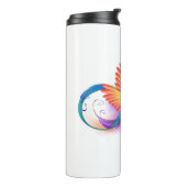 Rainbow Hummingbird mit dem Symbol Unendlichkeit Thermosbecher (Nach links gedreht)