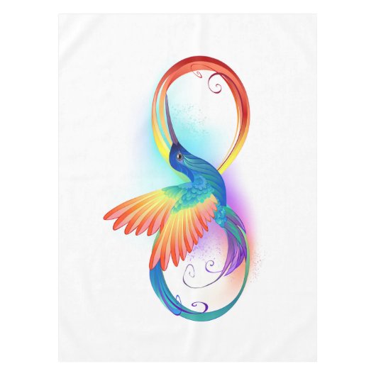 Rainbow Hummingbird mit dem Symbol Unendlichkeit Tischdecke (Vorderseite)