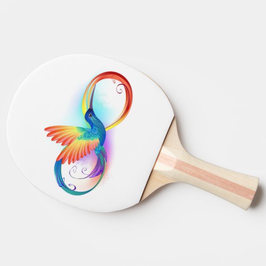 Rainbow Hummingbird mit dem Symbol Unendlichkeit Tischtennis Schläger (Seitenansicht)