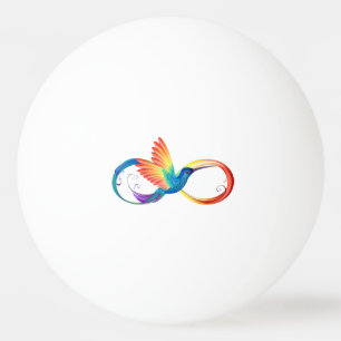 Rainbow Hummingbird mit dem Symbol Unendlichkeit Tischtennisball