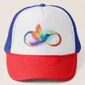 Rainbow Hummingbird mit dem Symbol Unendlichkeit Truckerkappe (Vorderseite)