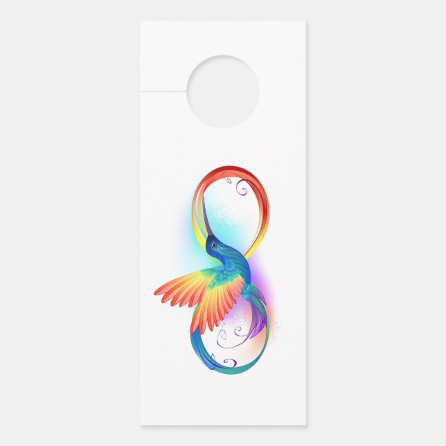 Rainbow Hummingbird mit dem Symbol Unendlichkeit Türanhänger (Vorderseite)