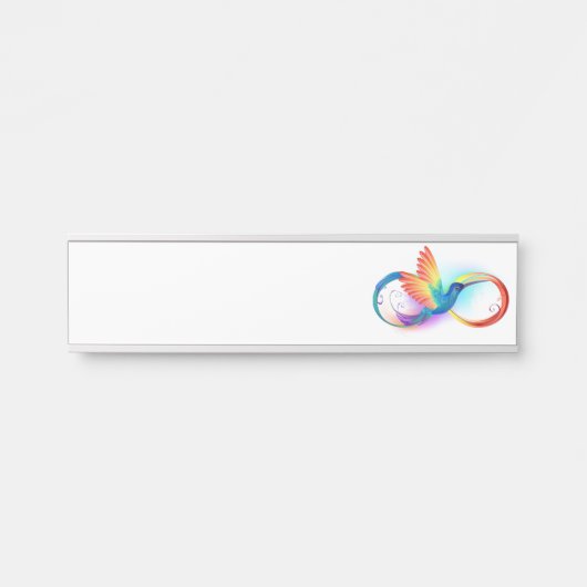 Rainbow Hummingbird mit dem Symbol Unendlichkeit Türschild (Vorderseite )