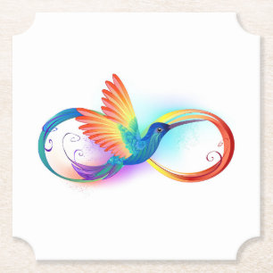 Rainbow Hummingbird mit dem Symbol Unendlichkeit Untersetzer