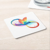Rainbow Hummingbird mit dem Symbol Unendlichkeit Untersetzer (angewinkelt)