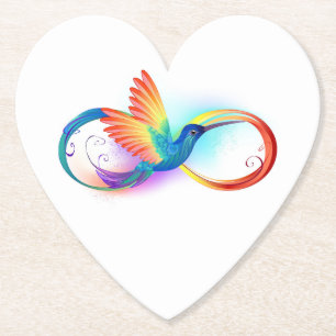 Rainbow Hummingbird mit dem Symbol Unendlichkeit Untersetzer