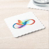 Rainbow Hummingbird mit dem Symbol Unendlichkeit Untersetzer (angewinkelt)