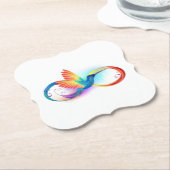 Rainbow Hummingbird mit dem Symbol Unendlichkeit Untersetzer (angewinkelt)