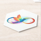 Rainbow Hummingbird mit dem Symbol Unendlichkeit Untersetzer (angewinkelt)