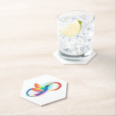 Rainbow Hummingbird mit dem Symbol Unendlichkeit Untersetzer (Vor Ort)