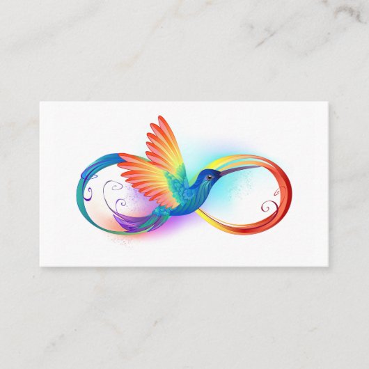 Rainbow Hummingbird mit dem Symbol Unendlichkeit Visitenkarte (Vorderseite)