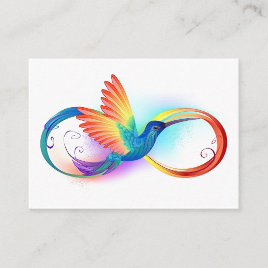 Rainbow Hummingbird mit dem Symbol Unendlichkeit Visitenkarte (Vorderseite)
