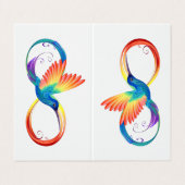 Rainbow Hummingbird mit dem Symbol Unendlichkeit Visitenkarten (Außenseite Aufgefaltet)