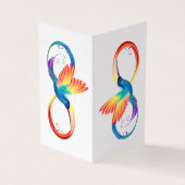 Rainbow Hummingbird mit dem Symbol Unendlichkeit Visitenkarten (Vorderseite)