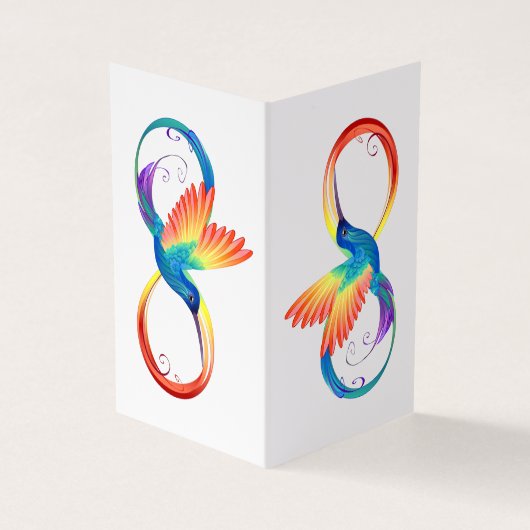 Rainbow Hummingbird mit dem Symbol Unendlichkeit Visitenkarten (Vorderseite)