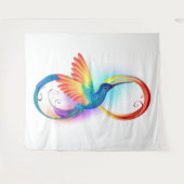 Rainbow Hummingbird mit dem Symbol Unendlichkeit Wandteppich (Vorderseite (Horizontal))