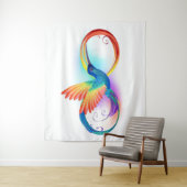 Rainbow Hummingbird mit dem Symbol Unendlichkeit Wandteppich (Beispiel)