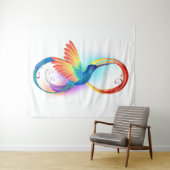 Rainbow Hummingbird mit dem Symbol Unendlichkeit Wandteppich (Beispiel (Horizontal))