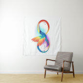 Rainbow Hummingbird mit dem Symbol Unendlichkeit Wandteppich (Beispiel)