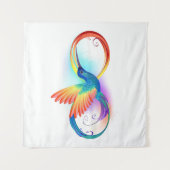 Rainbow Hummingbird mit dem Symbol Unendlichkeit Wandteppich (Vorderseite)