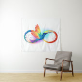 Rainbow Hummingbird mit dem Symbol Unendlichkeit Wandteppich (Beispiel (Horizontal))