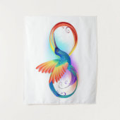 Rainbow Hummingbird mit dem Symbol Unendlichkeit Wandteppich (Vorderseite)