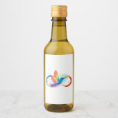 Rainbow Hummingbird mit dem Symbol Unendlichkeit Weinetikett (Vorderseite)