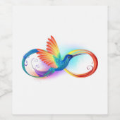 Rainbow Hummingbird mit dem Symbol Unendlichkeit Weinetikett (Einzelnes Label)