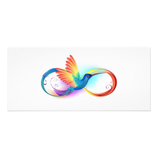Rainbow Hummingbird mit dem Symbol Unendlichkeit Werbekarte (Vorne)