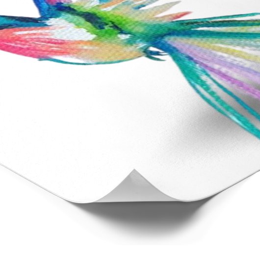 Rainbow Hummingbird Premium Leinwand Poster (8x10) (Ecke)