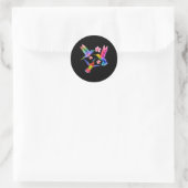 Rainbow Hummingbird Wasserfarbe Runder Aufkleber (Tasche)
