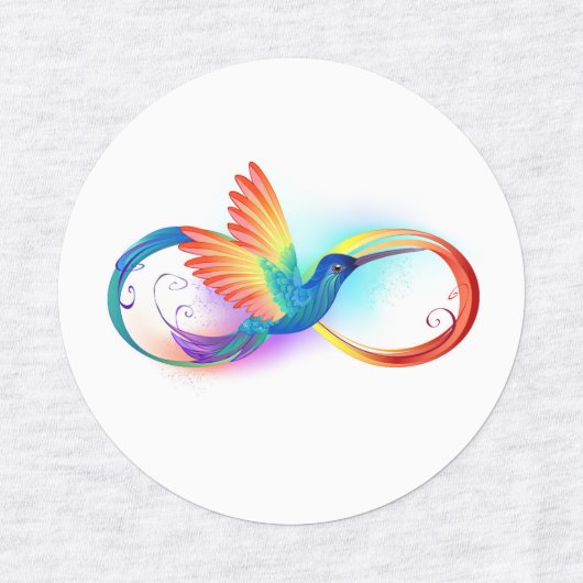 Rainbow Hummingbird with Infinity symbol Etiketten (Design 1)