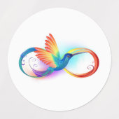 Rainbow Hummingbird with Infinity symbol Etiketten (Design 2)
