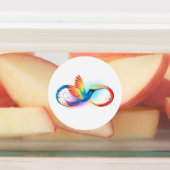 Rainbow Hummingbird with Infinity symbol Etiketten (Befestigt)
