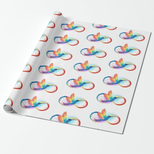 Rainbow Hummingbird with Infinity symbol Geschenkpapier (Ungerollt)