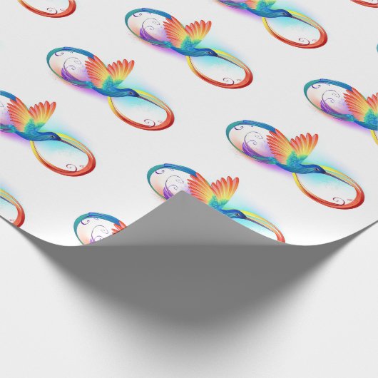 Rainbow Hummingbird with Infinity symbol Geschenkpapier (Ecke)