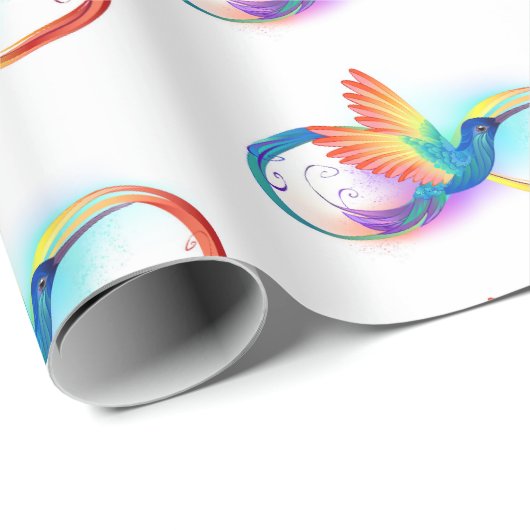Rainbow Hummingbird with Infinity symbol Geschenkpapier (Rolleneckpunkt)
