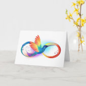Rainbow Hummingbird with Infinity symbol Karte (Gelbe Blume)