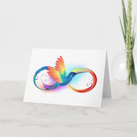 Rainbow Hummingbird with Infinity symbol Karte (Vorderseite)