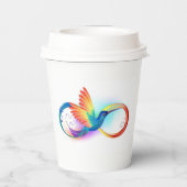 Rainbow Hummingbird with Infinity symbol Pappbecher (Rückseite)