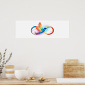 Rainbow Hummingbird with Infinity symbol Poster (Küche)