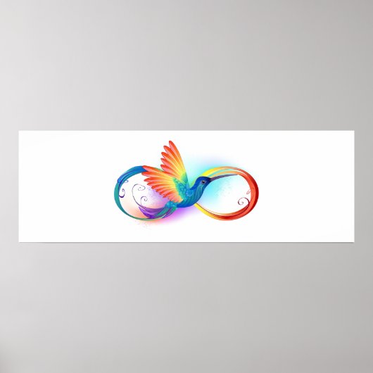 Rainbow Hummingbird with Infinity symbol Poster (Vorne)