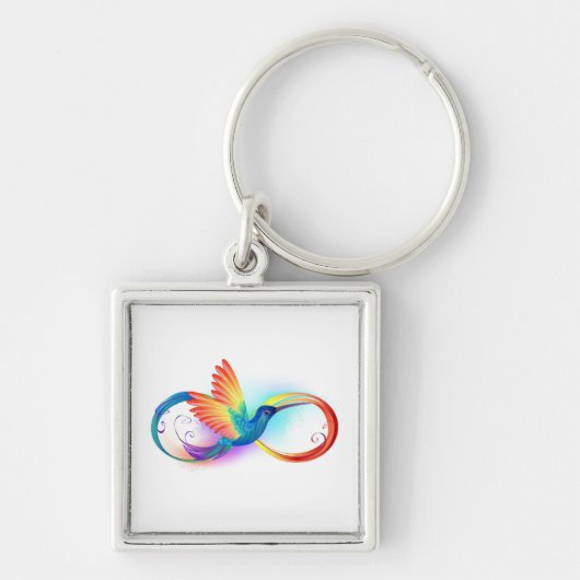 Rainbow Hummingbird with Infinity symbol Schlüsselanhänger (Vorne)