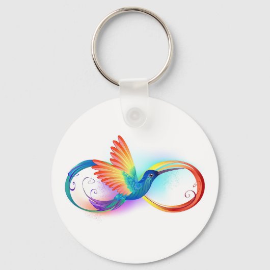 Rainbow Hummingbird with Infinity symbol Schlüsselanhänger (Vorderseite)