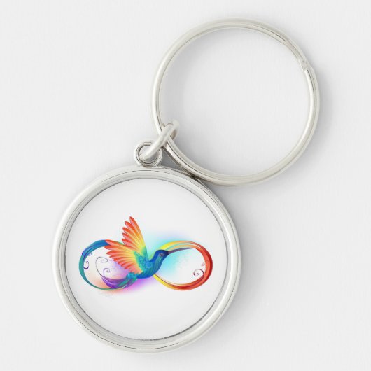 Rainbow Hummingbird with Infinity symbol Schlüsselanhänger (Vorne)