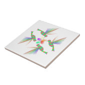 Rainbow Hummingbirds Küsst eine Blume Fliese (Seite)