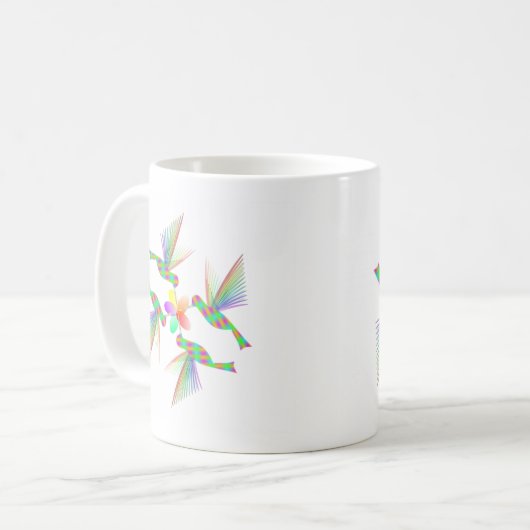 Rainbow Hummingbirds Küsst eine Blume Kaffeetasse (Vorderseite Links)